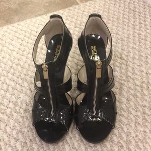 Well cared for black patent leather heals